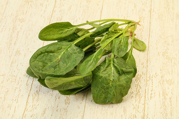 Fresh green Spinach leaves heap
