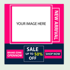 social media post template with modern style and  layout use for sale banner and social media ads in all colors and designs