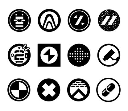 Abstract futuristic logos. Sci fi icons.