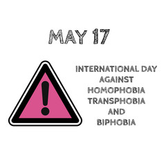 International day against homophobia transphobia and biphobia sign with date of holiday. Pride day holiday celebration. Lgbt flag