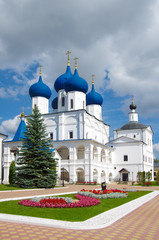SERPUKHOV, RUSSIA - September, 2019: Vysotsky Monastery is a walled Russian Orthodox monastery