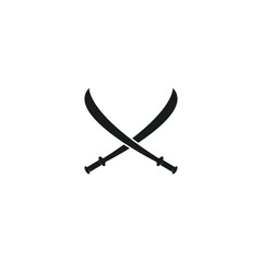 Set of swords logo template vector icon illustration