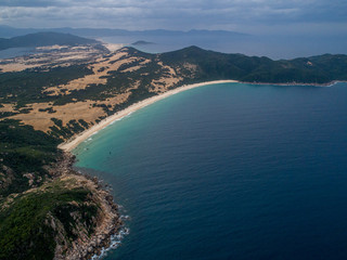 Aerial of Na Beach at Dam Mon Peninsula, Van Phong Bay, Van Ninh, Khanh Hoa