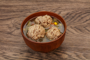 Soup with vegetables and meat balls