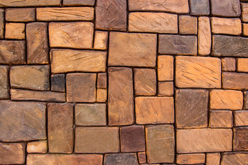 Red brick pattern. Horizontal wide brickwall background. Distressed wall with broken bricks texture. Vintage house facade. Background and texture