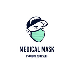 Mask a medical logo design. Awesome modern mask logo. A mask medical logotype.