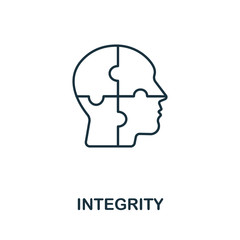 Integrity icon from personality collection. Simple line Integrity icon for templates, web design and infographics