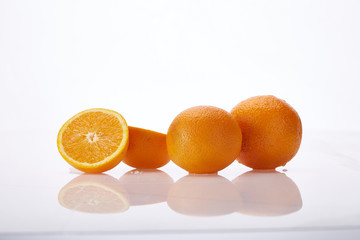 Fresh juicy fruit orange citrus on white background natural organic delicious nutritious healthy food vegetarian freshness diet vegan.