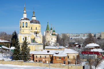 Fototapeta na wymiar SERPUKHOV, RUSSIA - February, 2019: View of the Church of the Prophet Elijah