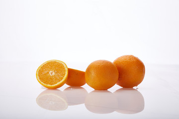 Fresh juicy fruit orange citrus on white background natural organic delicious nutritious healthy food vegetarian freshness diet vegan.