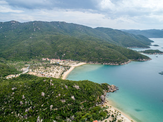 Obraz na płótnie Canvas Aerial of Son Dung Beach, Dam Mon Peninsula, Van Phong Bay, Van Ninh, Khanh Hoa