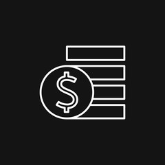 Investments icon. Graph growth graphics vector icon isolated on background