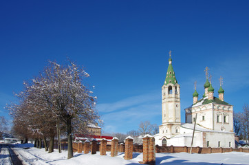 SERPUKHOV, RUSSIA - February, 2019: Trinity Church in winter sunny day