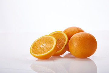 Fresh juicy fruit orange citrus on white background natural organic delicious nutritious healthy...