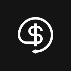 Investments icon. Graph growth graphics vector icon isolated on background