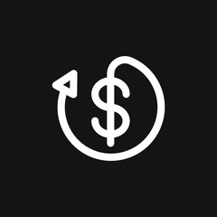 Investments icon. Graph growth graphics vector icon isolated on background