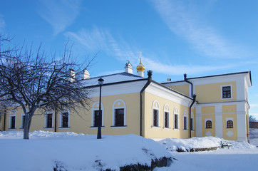 SERPUKHOV, RUSSIA - February, 2019: Vysotsky Monastery is a walled Russian Orthodox monastery