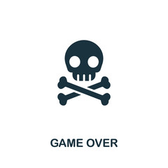 Game Over icon from video games collection. Simple line Game Over icon for templates, web design and infographics