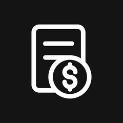 Invoice vector icon. Finance and Banking symbol