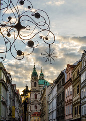 prague old town square in sunset