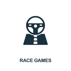 Race Games icon from video games collection. Simple line Race Games icon for templates, web design and infographics