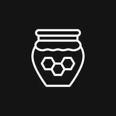 Jar vector icon with cap isolated on background. Honey symbol