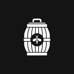 Jar vector icon with cap isolated on background. Honey symbol