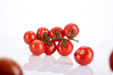 Fresh summer vegetables tomato cocktail on white background natural organic food healthy nutrition diet vitamins ingredient vegetarian.