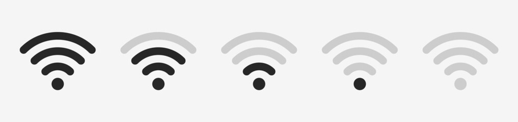 Wi-fi wireless icon with visualization signal quality. Internet Connection wi-fi signal. Vector illustration EPS10 - obrazy, fototapety, plakaty