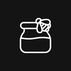 Jar vector icon with cap isolated on background. Honey symbol
