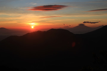 sunset in the mountains