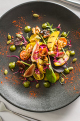 Tropical Salad on Black Plate