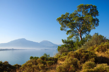 View of the Aegean Sea in Fethiye, Turkey