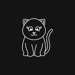 Kitty Vector Icon. Cat symbol isolated on background