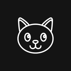 Kitty Vector Icon. Cat symbol isolated on background