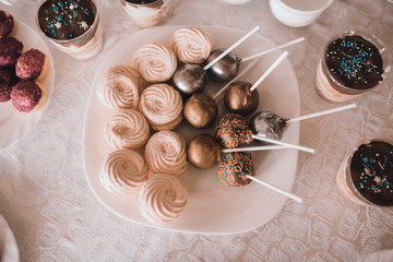 catering services in restaurant outdoor on wedding ceremony. Food and glass of champagne. restaurant