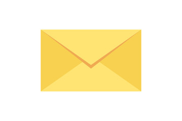 Cartoon yellow envelope on white. Full Isolated. Vector design.