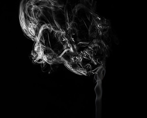 Cigarette smoke forming a skull shape