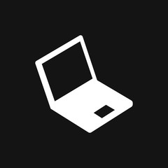 Laptop vector icon, vector illustration, flat design