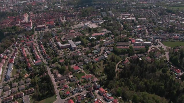 Aerial Drone Shot of Rottweil, Germany on a sunny day