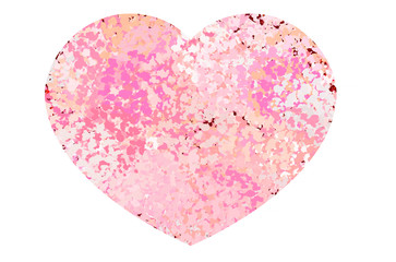 Red colored heart-shaped graphic symbol, in formation with brush strokes, on a white background.
