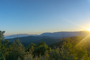 sunset in the mountains