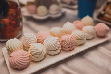 catering services in restaurant outdoor on wedding ceremony. Food and glass of champagne. restaurant