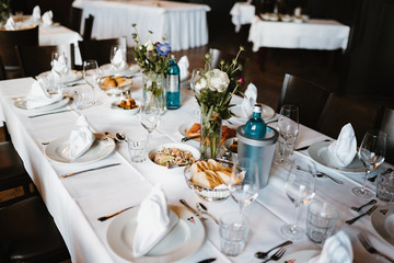 photo of a dinner table at a wedding