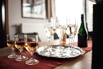 photo of Champaign glasses on a table