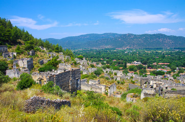 Obraz premium Ghost Town Kayakoy in Turkey