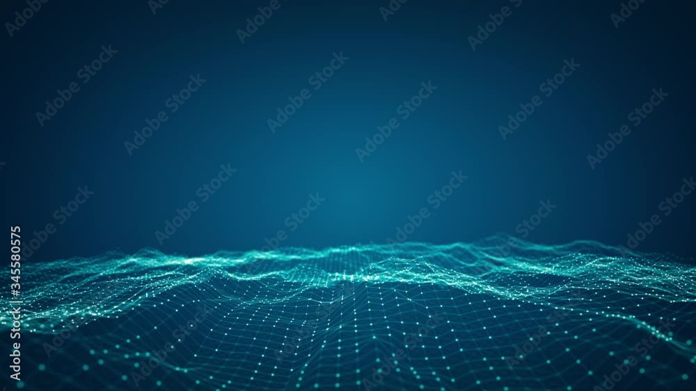 Poster technology connection digital big data concept. abstract of digital data flow on blue background. tr