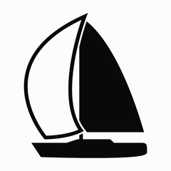 New sailboat vector isolated flat illustration.Commercial line vector icon for websites and mobile minimalistic flat design.