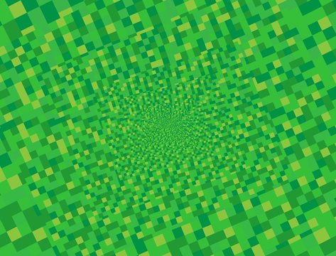Abstract square pixel mosaic background illustration. Green grass wallpaper.  Background.