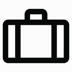 Baggage icon. Suitcase. A bag. Business case. Illustration of the luggage compartment. Cargo icon. Vector icon.